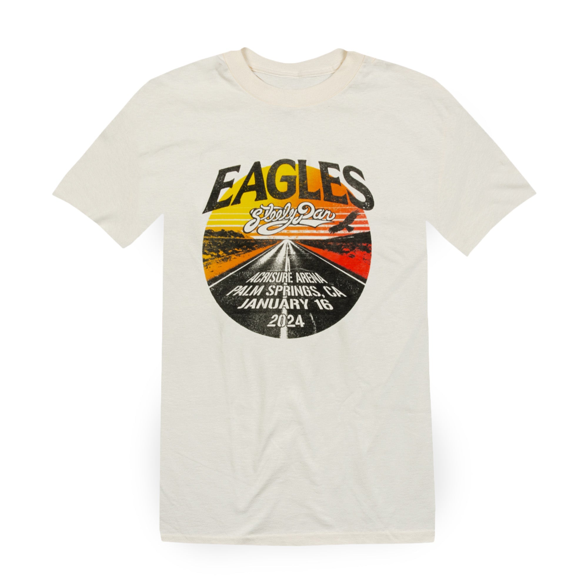 tee-cream-sunset with eagle over road steey dan acrisure arena palm springs 2024