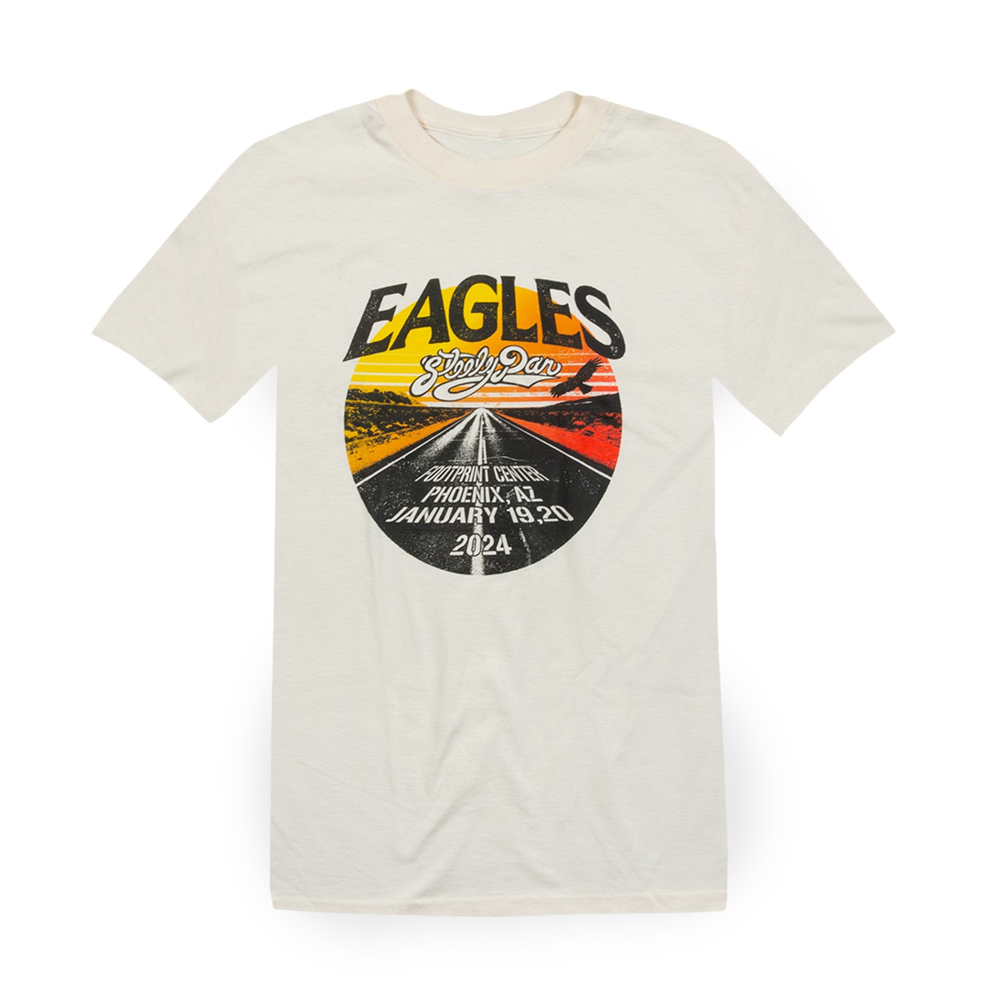 tee-cream-sunset with eagle over road steely dan footprint center phoenix 2024